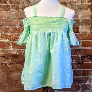 NWT Girl’s Cat & Jack Smocked Embroidered Off the Shoulder Top Size XL